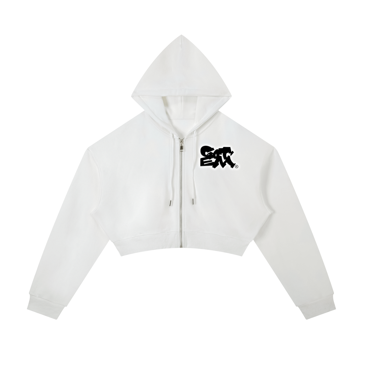 GOT ʻEM® Original with Tagline (Glow) Cropped Zip-Up Hoodie | Women