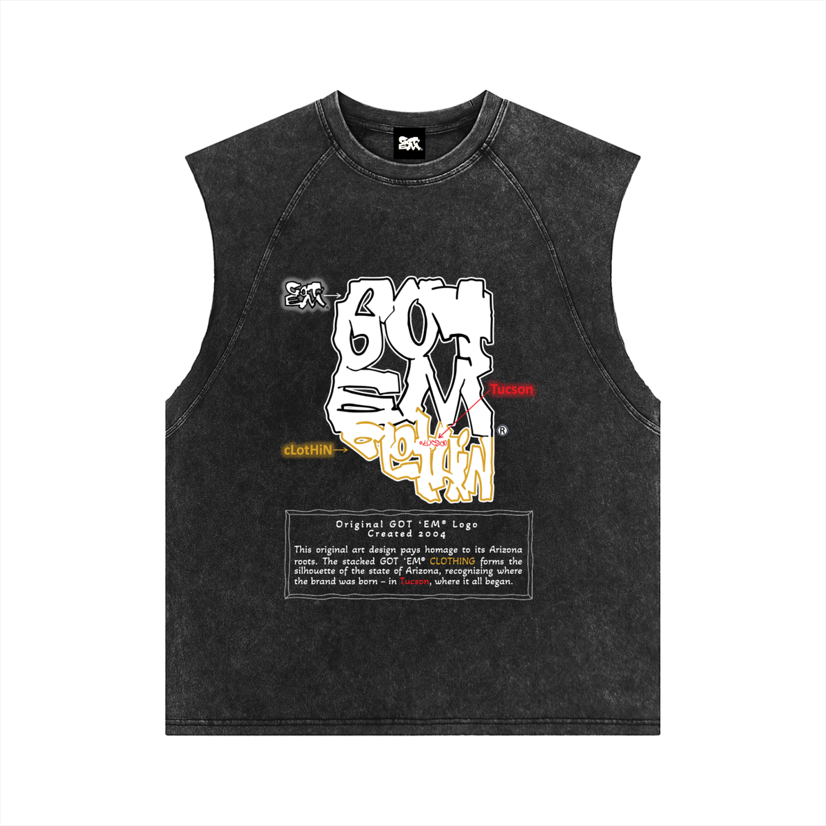 GOT ʻEM Arizona Description Snow Washed Tank Top | Unisex