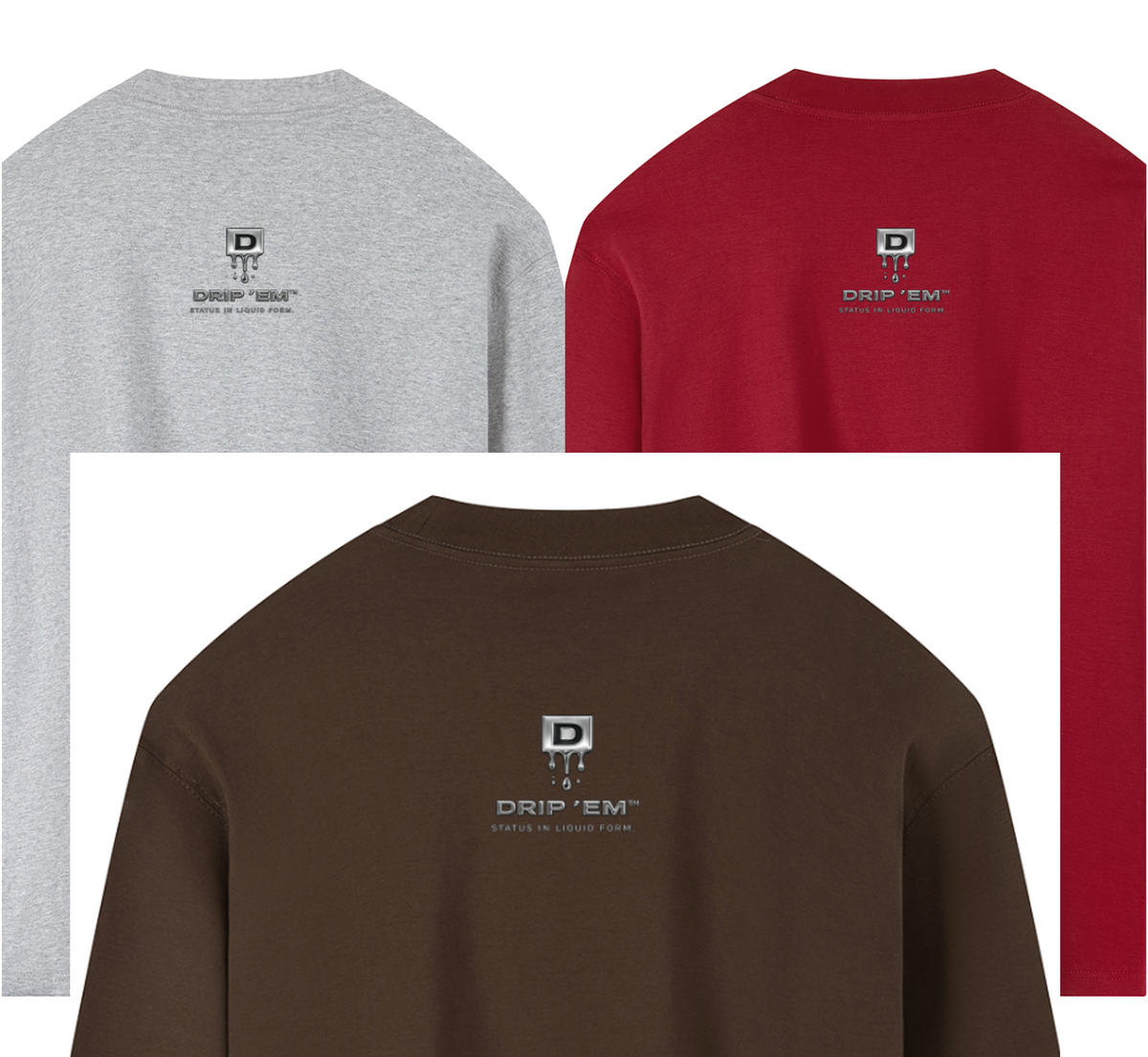 DRIP 'EM™ Platinum Crewneck Long Sleeve T-Shirt (Men)