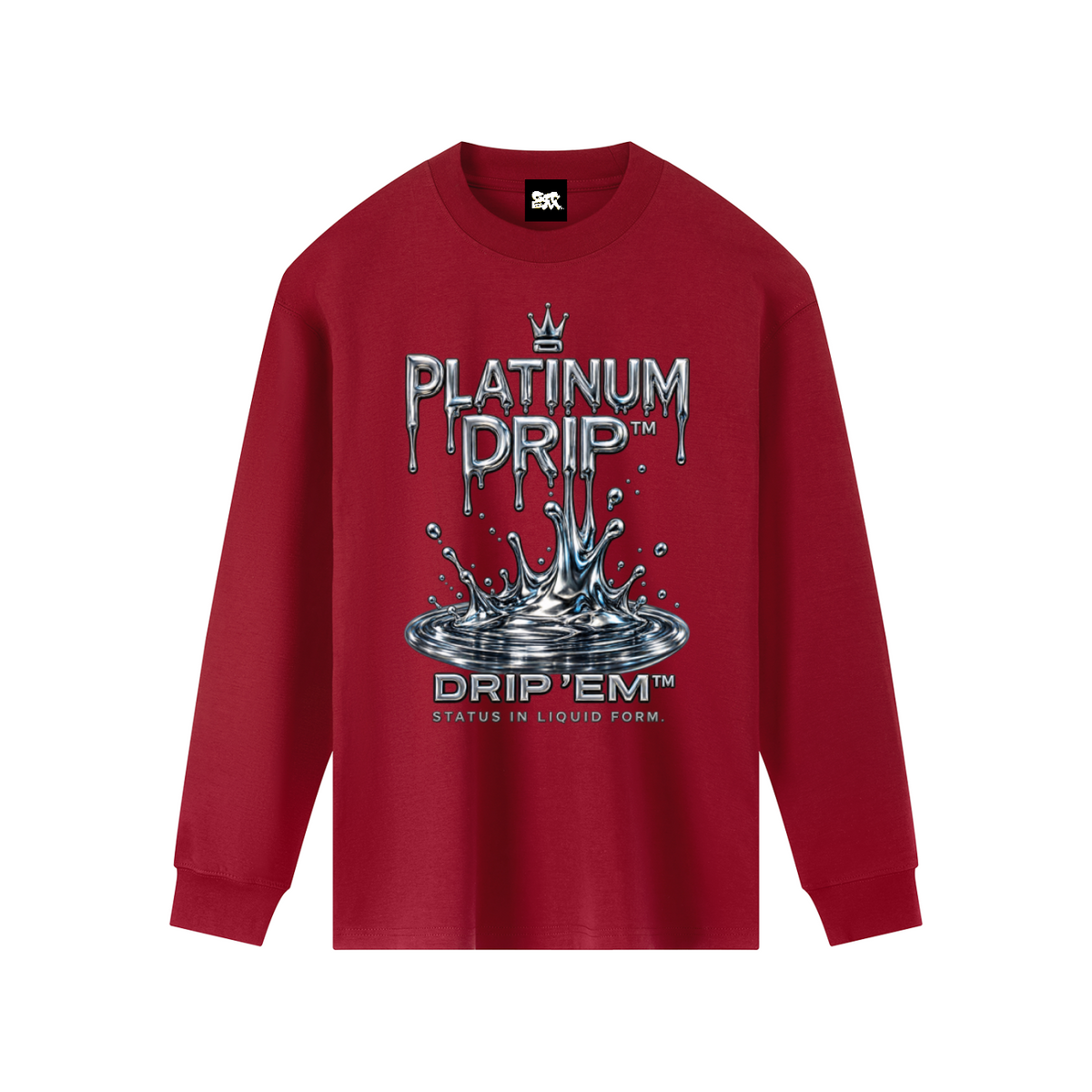 DRIP 'EM™ Platinum Crewneck Long Sleeve T-Shirt (Men)