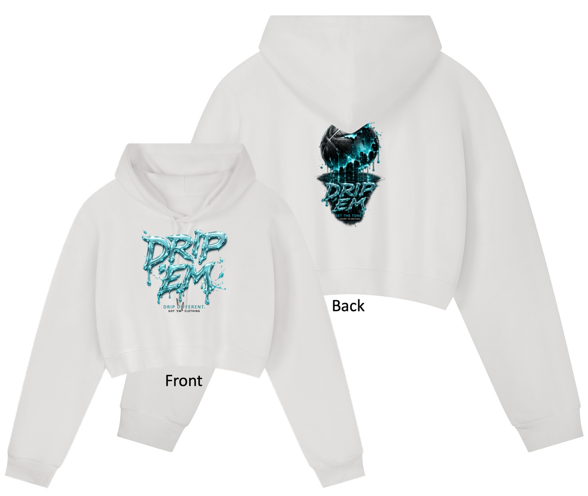 DRIP ʻEM™ Basketball Cropped Hoodie | Women