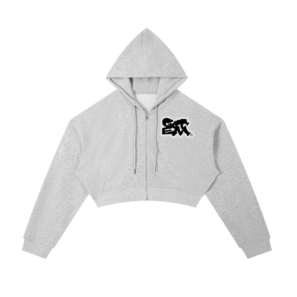 GOT ʻEM® Original with Tagline (Glow) Cropped Zip-Up Hoodie | Women