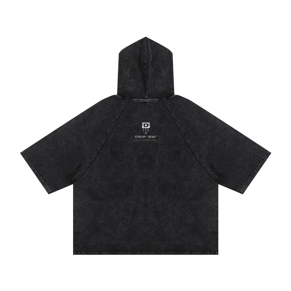 DRIP ʻEM™ Platinum Snow Washed Hooded Boxy T-Shirt | Unisex