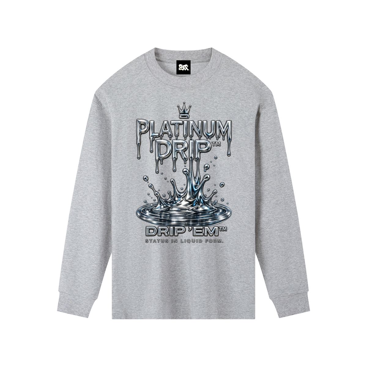 DRIP 'EM™ Platinum Crewneck Long Sleeve T-Shirt (Men)