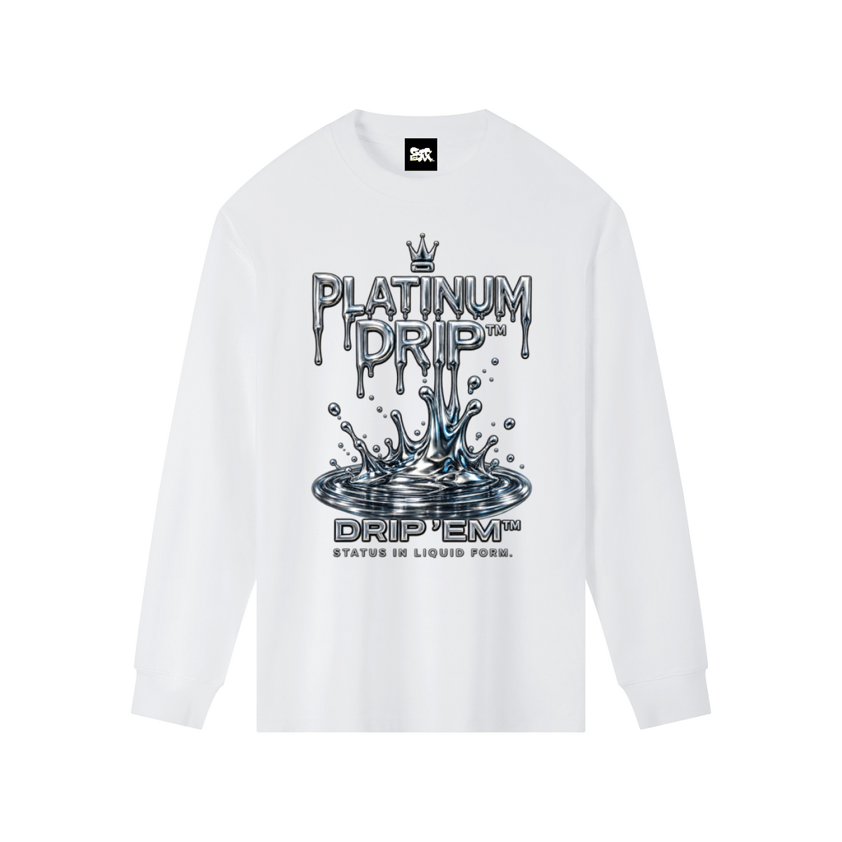 DRIP 'EM™ Platinum Crewneck Long Sleeve T-Shirt (Men)